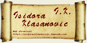 Isidora Klasanović vizit kartica